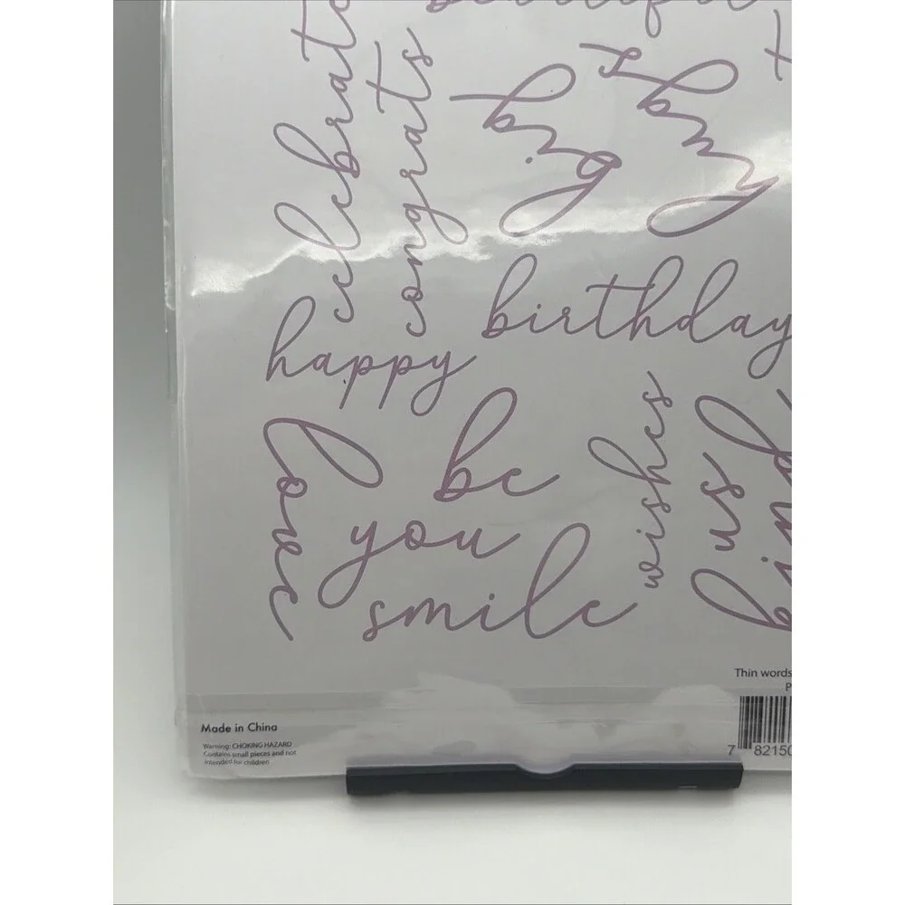 Pinkfresh Studio Metal Stand alone dies Thin words everyday script hugs smile